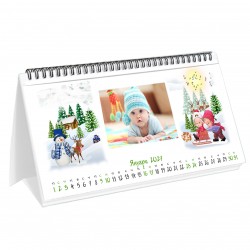 Desc calendar 12 pages format 26,7/12,7 cm