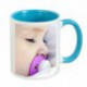 Mug with colored interior and handle - blue 300ml