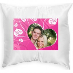 Pillow with frame pink heart 2 33x33 cm