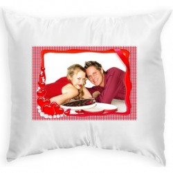 Pillow with frame red hearts 4 33x33 cm
