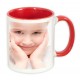 Mug with colored interior and handle - red 300ml