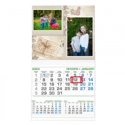Работен календар с рамка 29/53см с две снимки