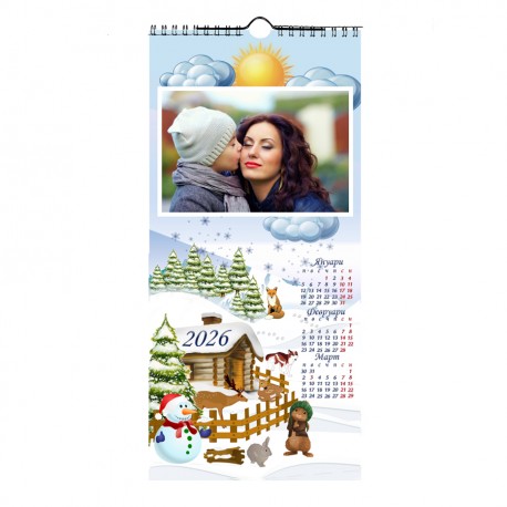 Календар 4 листа ф-т 30/64 см 